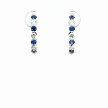 Sapphire and Diamond Hoops