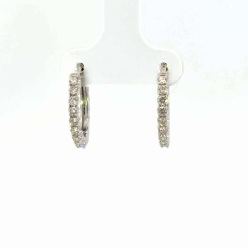 White Gold Diamond Hoops