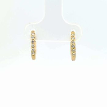 Yellow Gold and Diamond Huggies