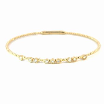 Yellow Gold and Diamond Bangle Bracelet