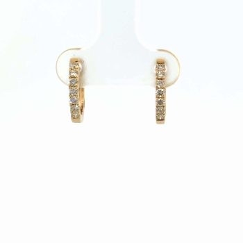 Yellow Gold and Diamond Huggies
