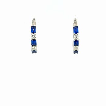 Sapphire and Diamond Huggies