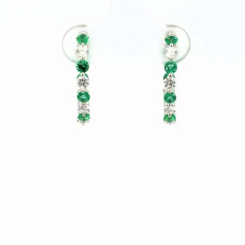 Emerald and Diamond Hoops