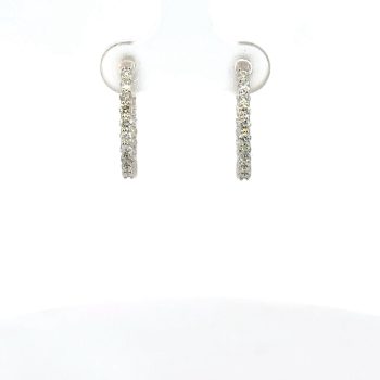 Inside/outside diamond hoop earrings
