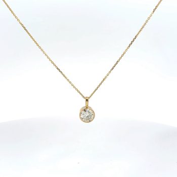 Diamond solitaire pendant, bezel set