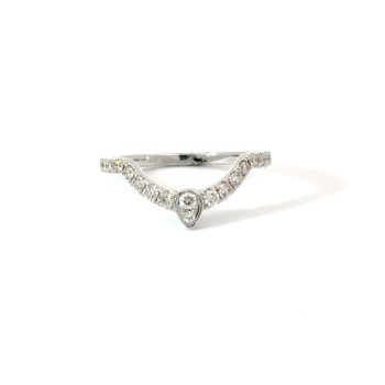 Diamond contour wedding band