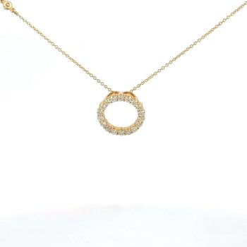 Lady's Yellow Gold Wreath Necklace with Diamonds