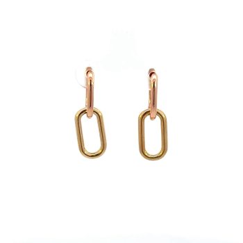 Two-tone gold earrings