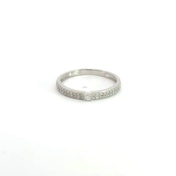 diamond and white gold stacker band