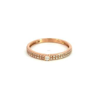 diamond and rose gold stacker band