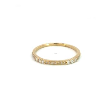 diamond and yellow gold stacker band