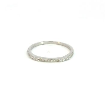 diamond and white gold stacker band