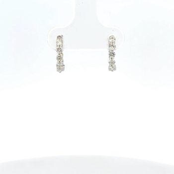 diamond and white gold huggies