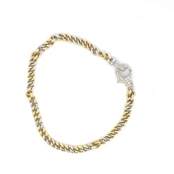 Diamond and gold cuban link bracelet