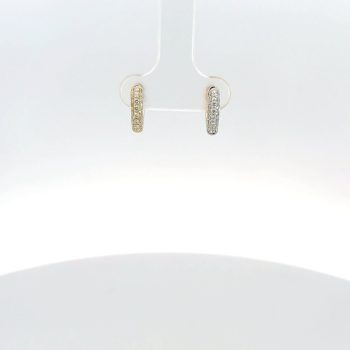 two tone diamond huggies