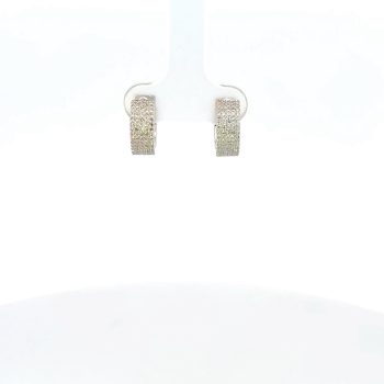 white gold and diamond huggies