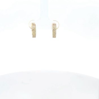 diamond and yellow gold huggies