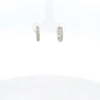 white gold and diamond huggies