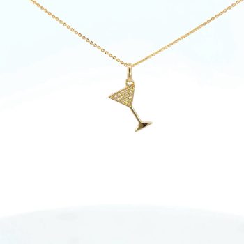 Martini glass diamond necklace