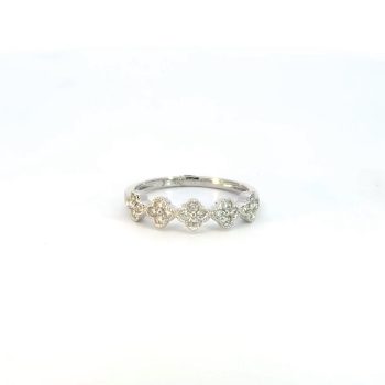 diamond and white gold clover ring