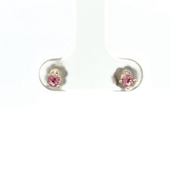 Maine mined pink tourmaline studs