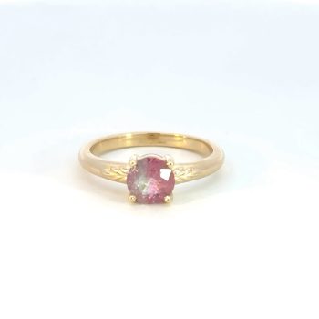 Maine mined watermelon tourmaline ring