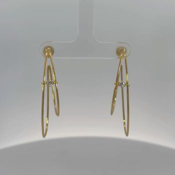 Yellow Gold Diamond Double Drop Earrings