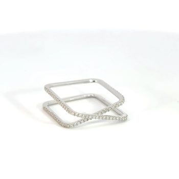 White Gold Square Diamond Ring