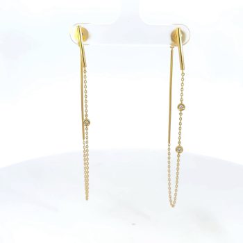 Bezel Set Diamond Dangle Earrings