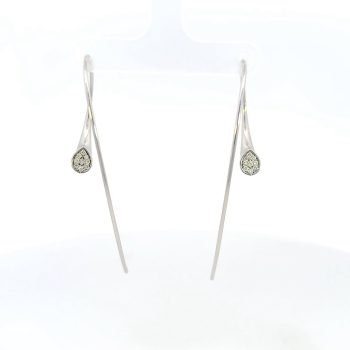 White Gold and Diamond Threader Earrings
