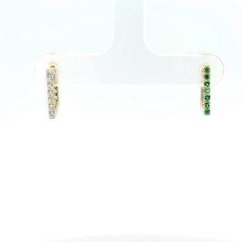 emerald and diamond reversible huggies