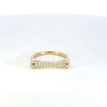 Diamond and emerald scroll ring