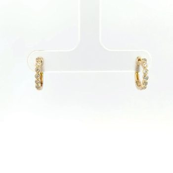 diamond bezel set huggies