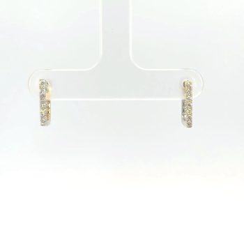 yellow and white gold and diamond reversible huggies