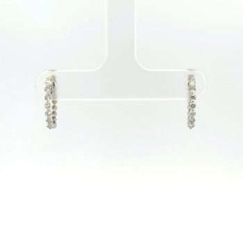 diamond and white gold huggies