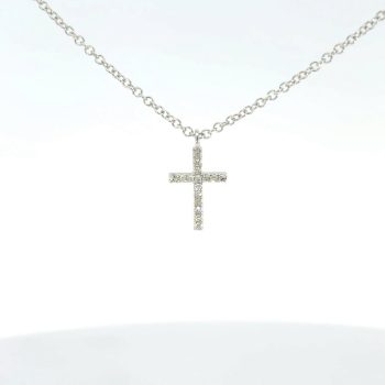 white gold and diamond cross necklace