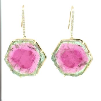 Maine watermelon tourmaline earrings