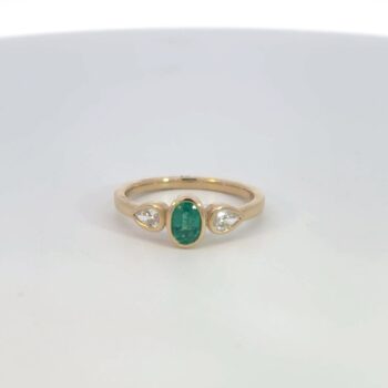 Emerald and diamond ring