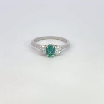Emerald and diamond ring